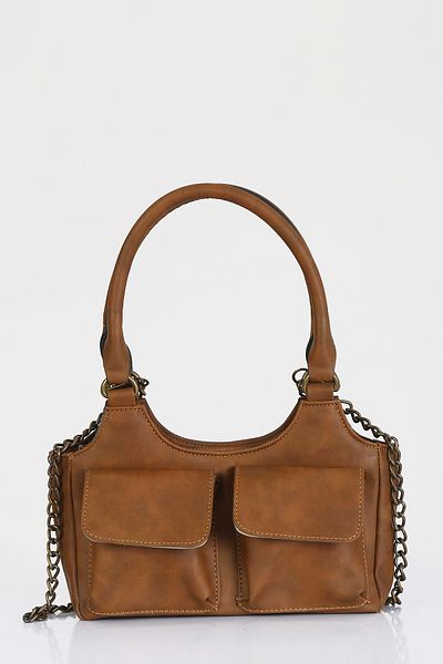 DERKON Vintage Tan Mony Pocket Shoulder Bag
