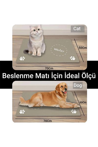 MatGo Pati Food Non-Slip Liquid Proof Cat Dog Food Mat - 50X70Cm