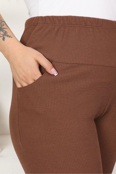 EMEZ Brown trousers with ribbed waist bodice