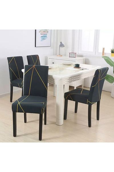 elgeyar Scaun cu model din catifea - Husa elastica si husa, 1 bucata