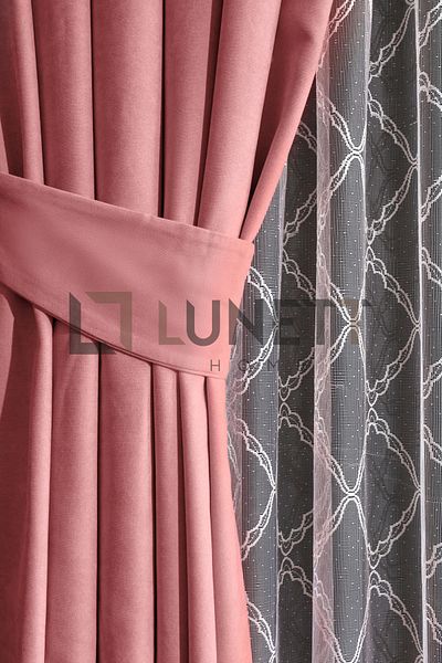 LUNETT HOME READY TO USE 12481 Powder Color SEIREK PLEATED 1X2 FON CURTAIN SINGLE WING