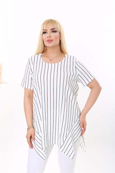 EMEZ Blouse - White Striped Design