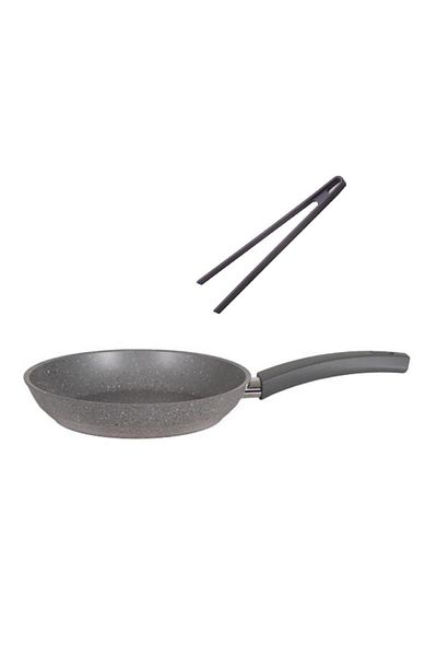 Mehtap 24 CM Granite Pan and Silicone Tongs Set