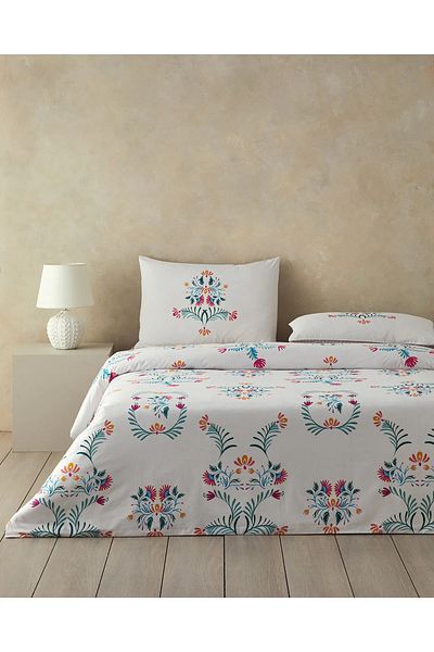 English Home Set cuvertură de pilota Folk Bouquet Verde 160 x 220 cm