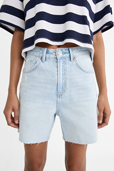 Stradivarius Uzun denim şort