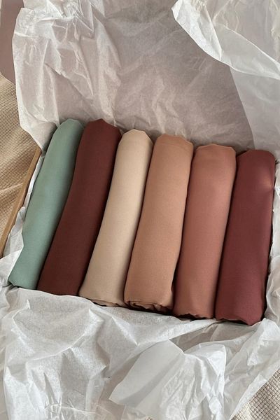 hijabchi Set of 6 Imported Medina Silk Dowry and Gift Shawls Soie De Medina Medinasilk Shawl Evening Dress Shawl