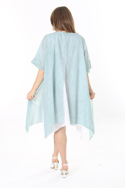 Şans Γυναικείο Φόρεμα Δαντέλα Δαντέλα Πράσινο Γιακά Plus 65N37784