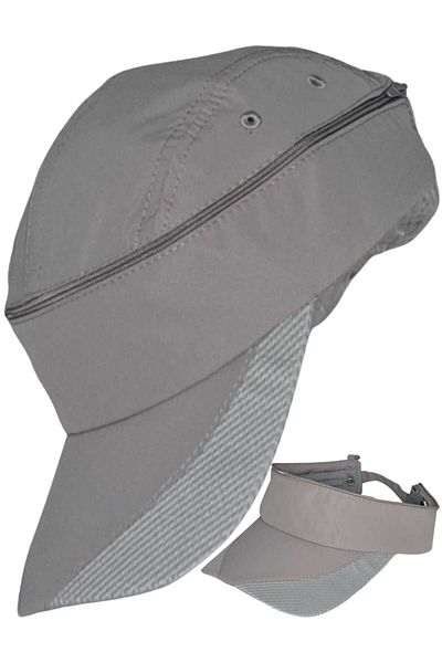 Mood Agenda Unisex Micro Fabric Zippered Athlete Running Tennis Cap Visor Hat