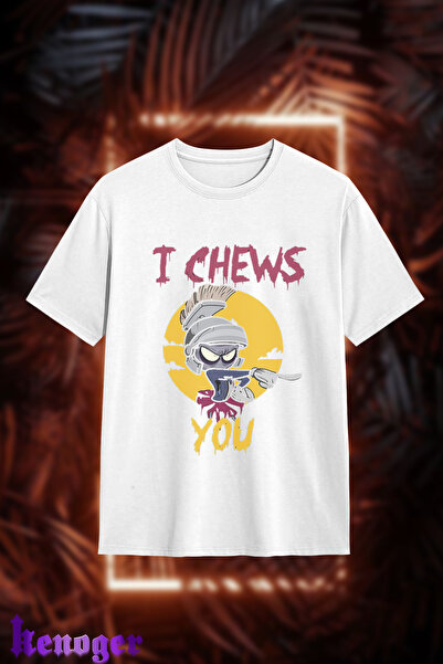 kenoger Ουνισέξ Όβερσάιζ - Μπλουζάκι με στάμπα  "I Chews You "
