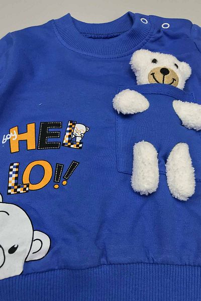 Peki Baby Buy 5 Pay 4 Newborn Boy Combed Cotton Breathable Anti-Sweat Cotton Pocket Teddy Bear Double Set 14948