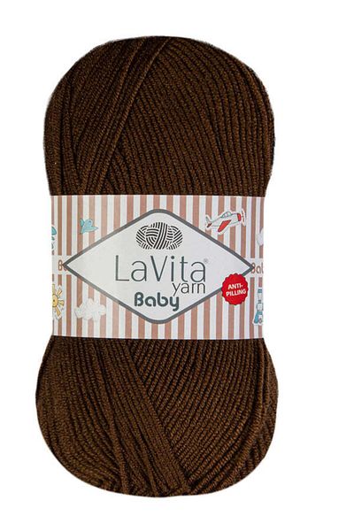 Lavita 7203 Model Coffee Color 100 Gr.Baby Hand Knitting Yarn