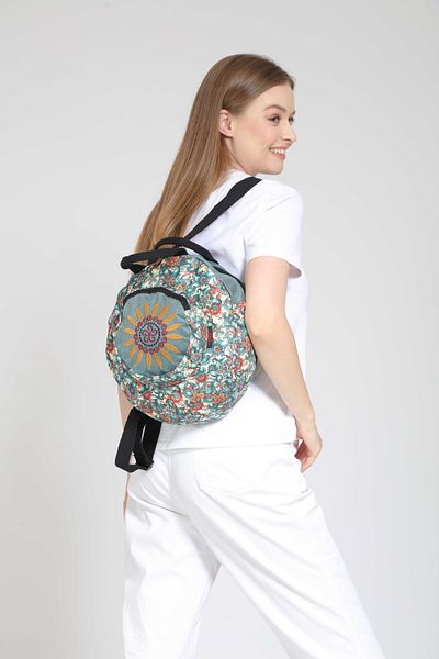 Street Bag Rucsac rotund brodat etnic Fargin Bohemian - pentru zi cu zi și călătorii