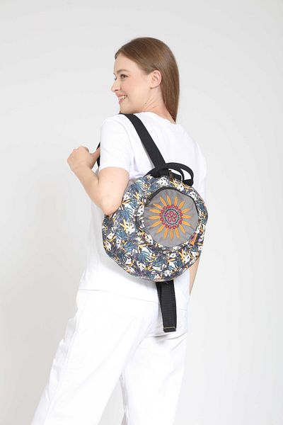 Street Bag Rucsac rotund brodat etnic Fargin Bohemian - pentru zi cu zi și călătorii