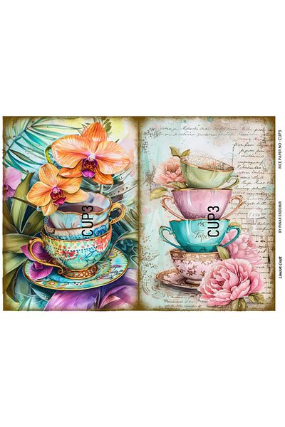 LİNEART Brass Decopage Paper LineArt - LA-CUP3