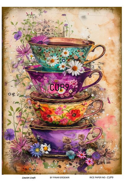 LİNEART Brass Decopage Paper LineArt - LA-CUP9