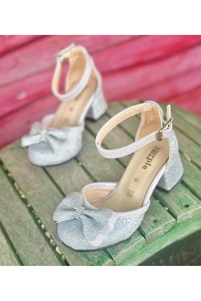 Surpie Shoes Girl's High Heels, Glittery Bow High Heels