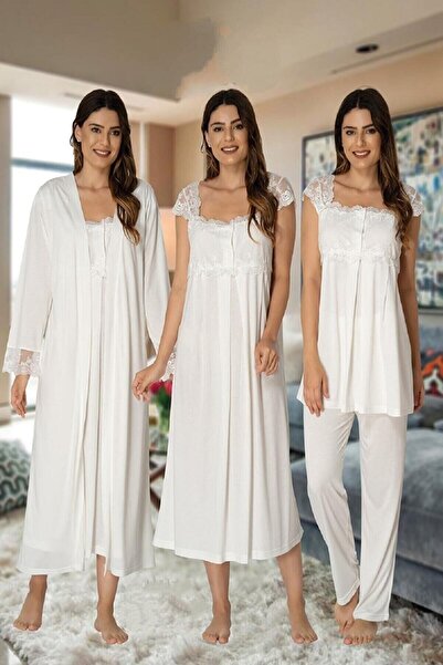 by İGP طقم بيجامة وملابس نوم قطنية من الدانتيل من إكرو للحوامل والحوامل - طقم...