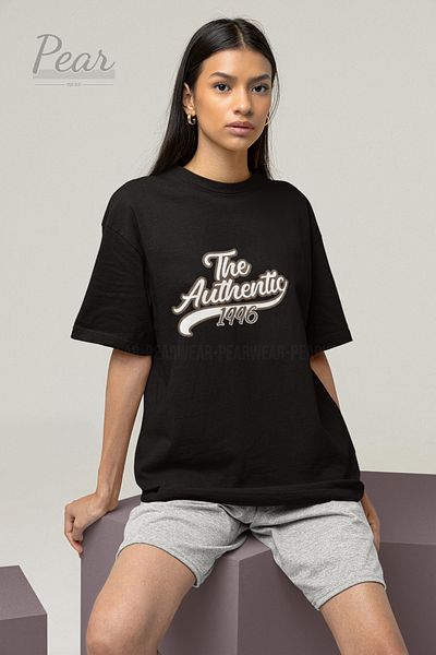 Pear Wear Αυθεντικό εμπριμέ μαύρο μπλουζάκι Unisex Oversize T-shirt