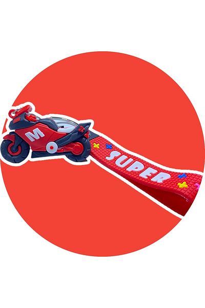 neptünstore 3D Double Sided Red Silicone Motorcycle Keychain