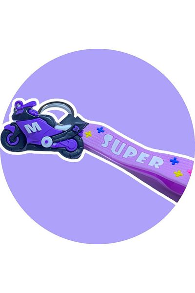 neptünstore 3D Double Sided Purple Silicone Motorcycle Keychain