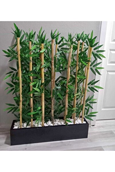 BotanikBahçem Yapay Bambu Ağaçları 1 Mt Boy Çubuk Seperatör Ahşap Antrasit İç...