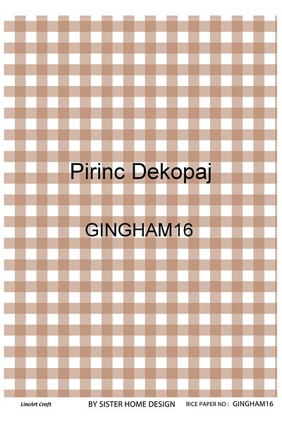 LİNEART Brass Patterned LineArt Decopage Paper - LA-GINGHAM16