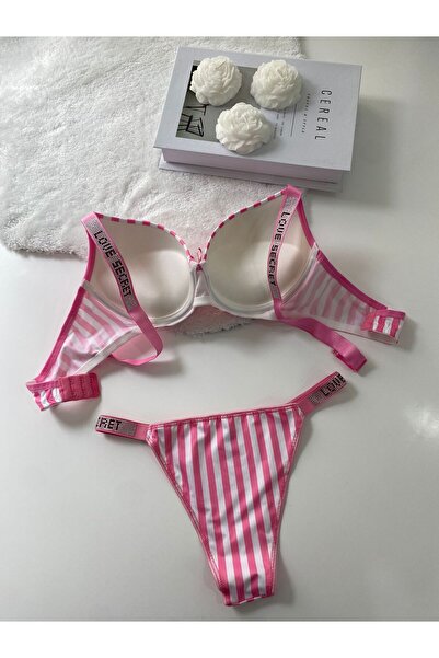 MAVEA Σετ σουτιέν με ριγέ Micro Fabric Stone