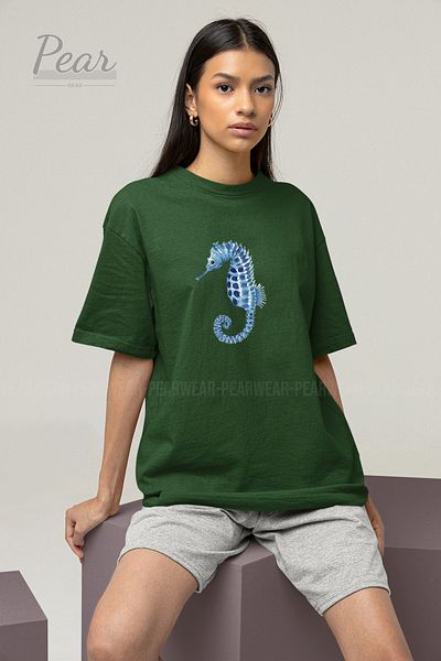 Pear Wear Μπλουζάκι Unisex με στάμπα Seahorse T-shirt Oversize