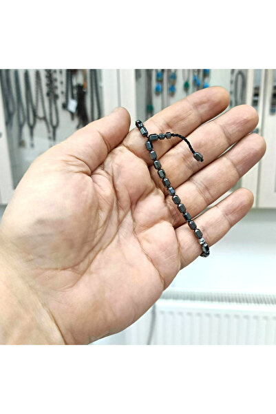 OltutaşıMarket 4 Parmak Fasetalı Kapsül Kesim Füme Renk Hematit Taşı Tesbih 4 x 6 mm