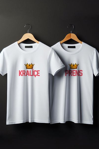 Vordevia Συνδυασμός Queen and Prince με στάμπα Λευκό Oversize Mother Son