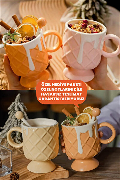 Greathings Sevimli ve Leziz: Waffle Bisküvi Temalı Seramik Kupa Seti