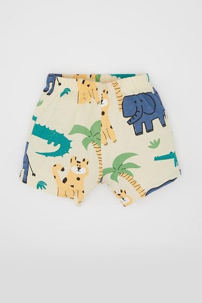 DeFacto Animal Print Crew Neck T-Shirt and Shorts Set for Baby Boy - C6274A524Sm