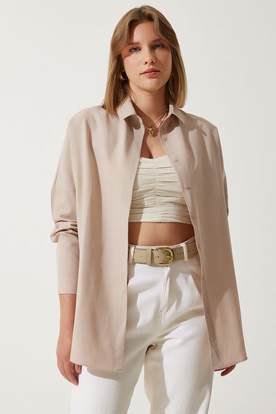 Happiness İstanbul Női Biscuit Oversize hosszú Basic ing DD00842