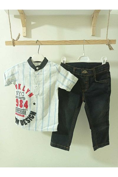 Babyboy Brooklyn Striped Shirt-Pants Summer Set