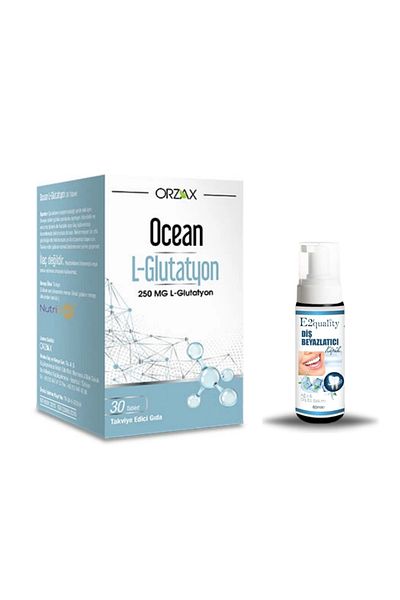Ocean Orzax Ocean L-Glutathione 250 mg 30 Tablets Supplement Food + Gift Teeth Whitening Foam