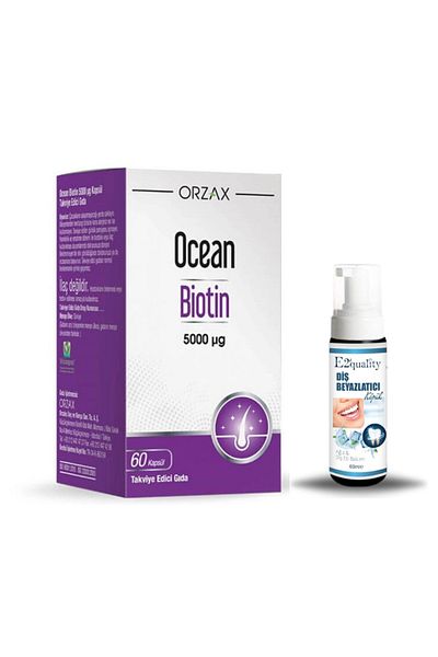 Ocean Orzax Ocean Biotin 60 Capsules + Gift Teeth Whitening Foam