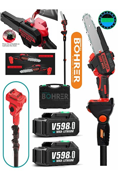 BÖHRER ALMAN RED KÖMÜRSÜZ 3M UZATMA KOLLU 8 İNÇ 25 CM ZİNCİR+PALA PROFESYONEL...