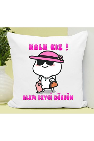 Hediye Deposu Kalk Girl Alem Beybi Görsün Printed Pillow Gift Set