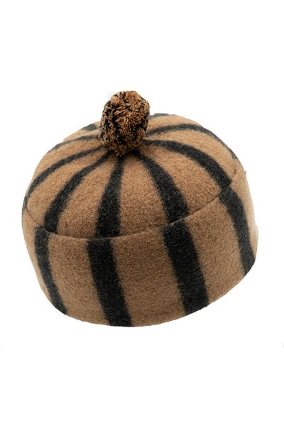 FEZKON BLACK STRIPED FELT TAKE