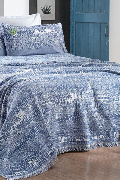 Sarev Darcia Indigo Single Pique Set - 100% Cotton, Dyed Thread