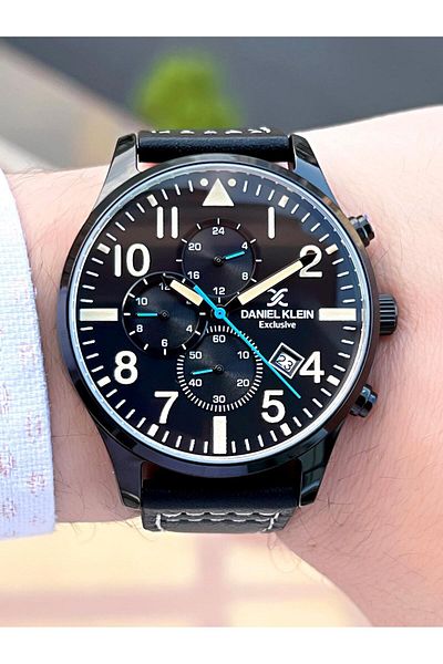 Daniel Klein Leather Cord 30 Mt Water Resistant Inner Gauges Active Men's Wristwatch NSDKE.1.10415-5