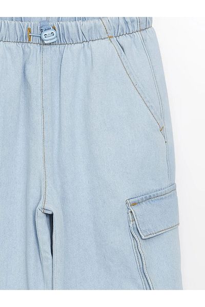 LC Waikiki Pantaloni Jean Jogger pentru fetiță cu talie elastică LCW Kids