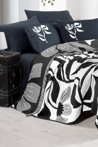 Sarev Black Single Keila Pique - 100% Cotton Painted Set