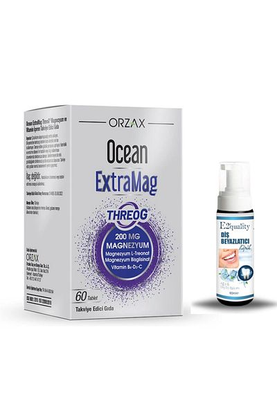 Ocean Orzax Ocean ExtraMag Threog Supplement Food 60 Tablets + Gift Teeth Whitening Foam