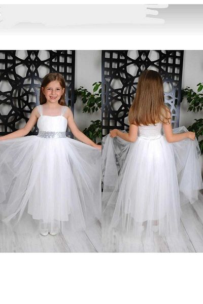 bulut kids Βραδινό φόρεμα με ασημί μέση για παιδιά