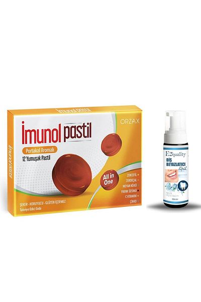 Ocean Orzax Imunol Pastille Orange Flavored 12 Soft Capsules + Gift Teeth Whitening Foam