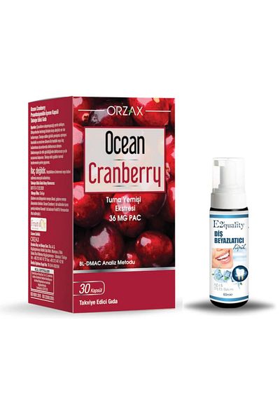 Ocean Orzax Ocean Cranberry Turn Eating Extract 30 Tablets + Gift Teeth Whitening Foam