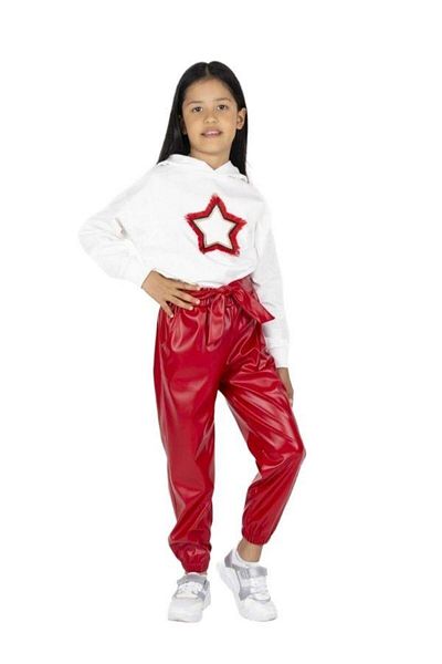 best kids Girl - Leather Trousers with Elastic Legs