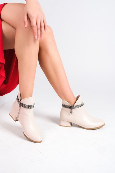 BAKGİY Beige Skin Women's Jewelled Boots BG1092-116-0001