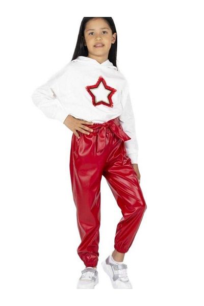 best kids Girl - Leather Trousers with Elastic Legs